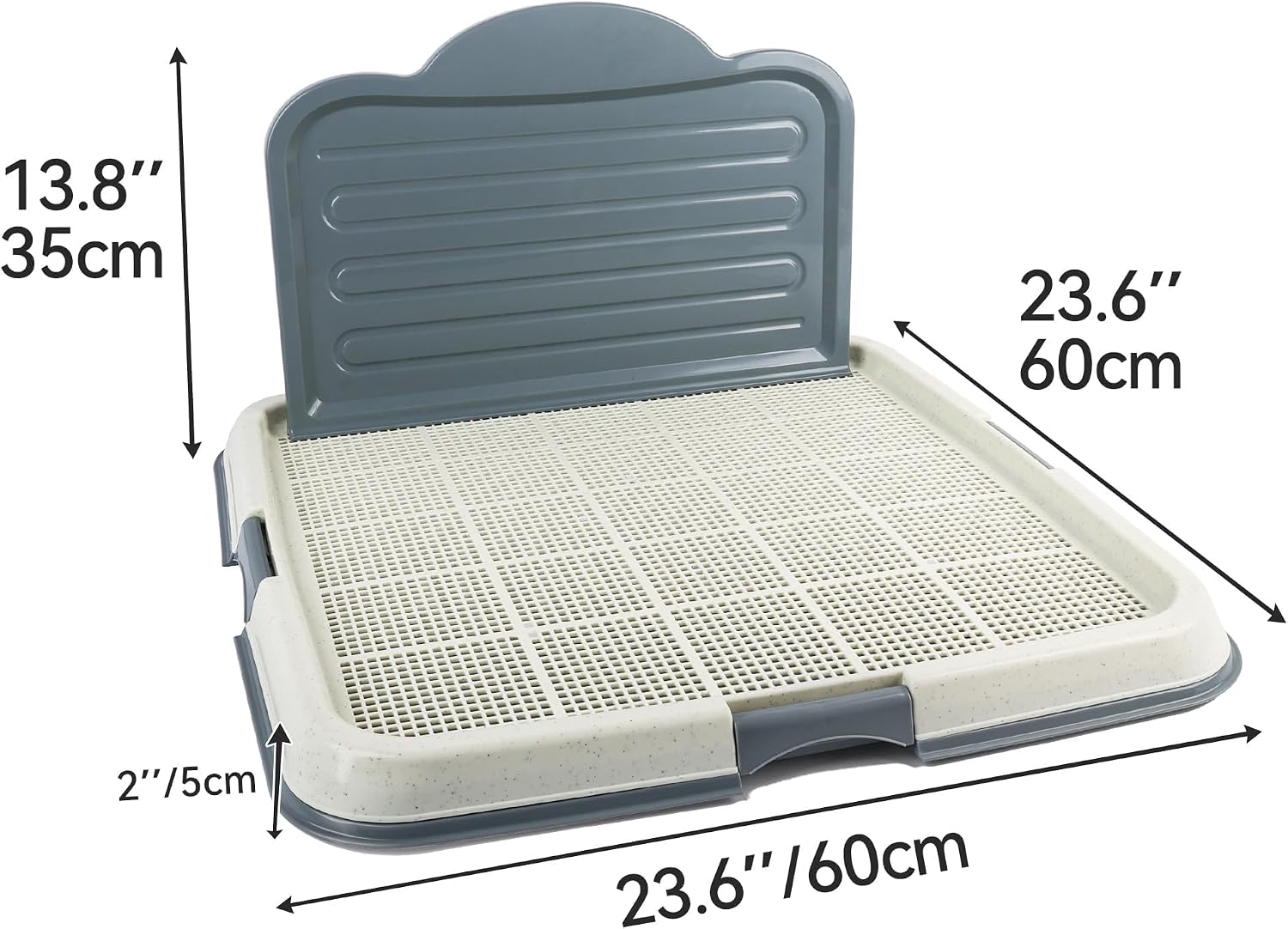 PAWISE Dog Pee Pad Holder Tray with Splash Guard, 23.6 Large Puppy Potty Training Pad Tray, Puppy Litter Box with High-Wall, Indoor Pet Toilet for Small to Medium Sized Dogs
